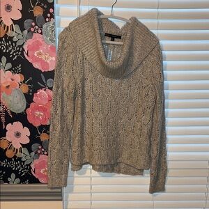 White House Black Market Light Gray Cowl Neck Sweater